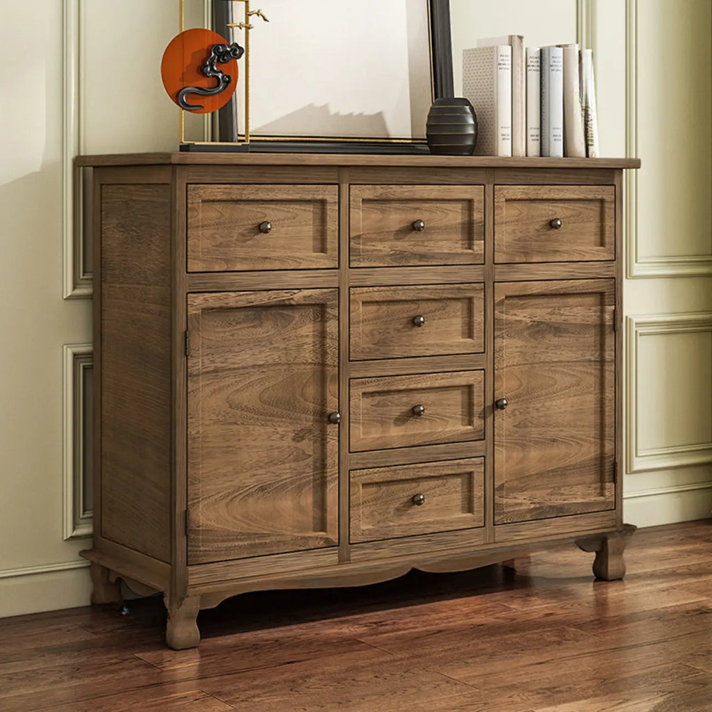 Meuble d'appoint rustique en bois marron pour salon