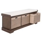 Banc de rangement SAFAVIEH Fiorello 3 tiroirs avec coussin - 47,3 L x 15 P x 19 H - 47Lx15Px19H