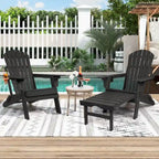 Chaise Adirondack pliante et réglable Vrakae avec ottoman