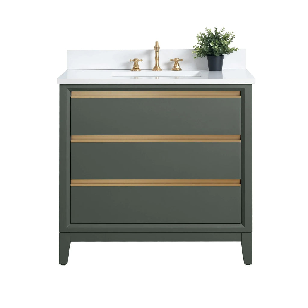 Meuble-lavabo Vanity Art avec évier en céramique et dessus en marbre reconstitué