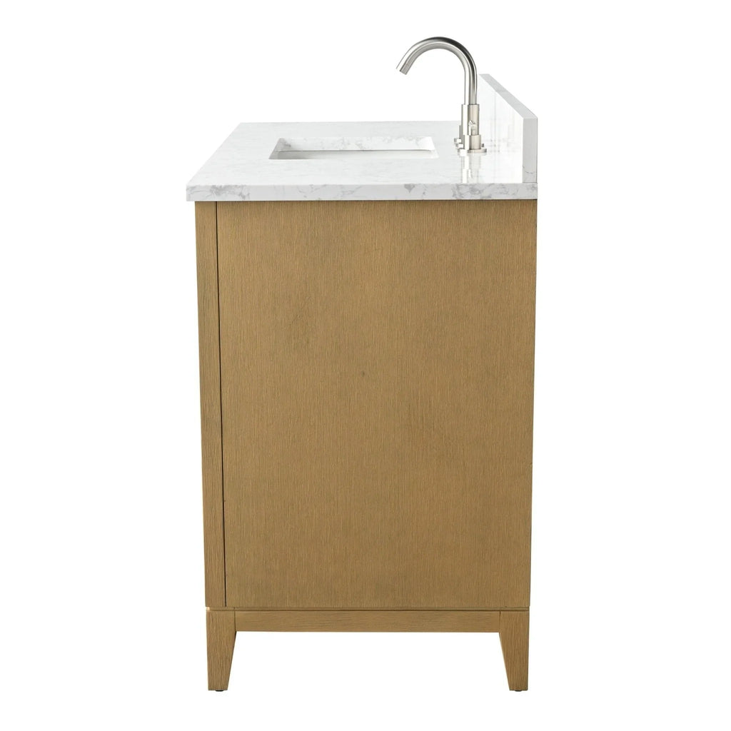 Meuble-lavabo Vanity Art avec évier en céramique et dessus en marbre reconstitué
