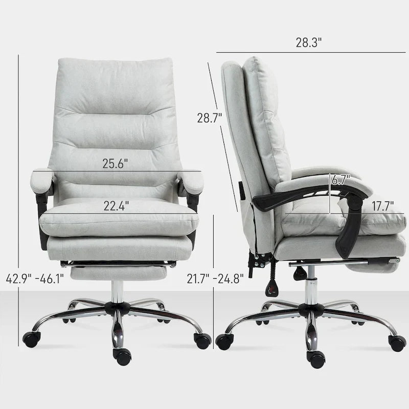 Fauteuil de bureau massant, chauffant et inclinable en microfibre Vinsetto avec vibrations