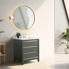 Meuble-lavabo Vanity Art avec évier en céramique et dessus en marbre reconstitué