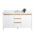 Meuble-lavabo Vanity Art avec évier en céramique et dessus en marbre reconstitué