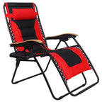 Sedia a sdraio oversize XL imbottita con gravità zero, bracciolo più largo, reclinabile regolabile con portabicchieri - N/D