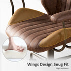 Chaise de bureau ergonomique en suède avec support lombaire