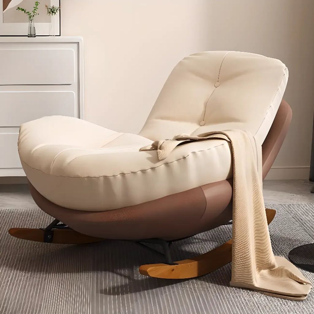 Fauteuil à bascule scandinave rembourré avec ottoman en option