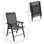 Set di 4 sedie pieghevoli Outsunny per patio, dal design semplice ed elegante, comode per terrazza, giardino, cortile e viaggio