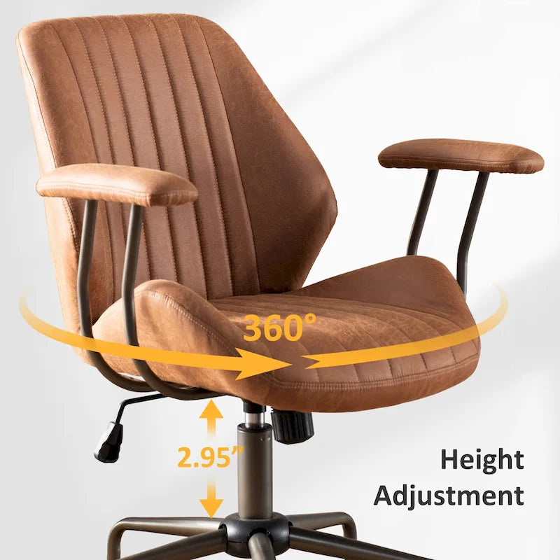 Chaise de bureau ergonomique en suède avec support lombaire