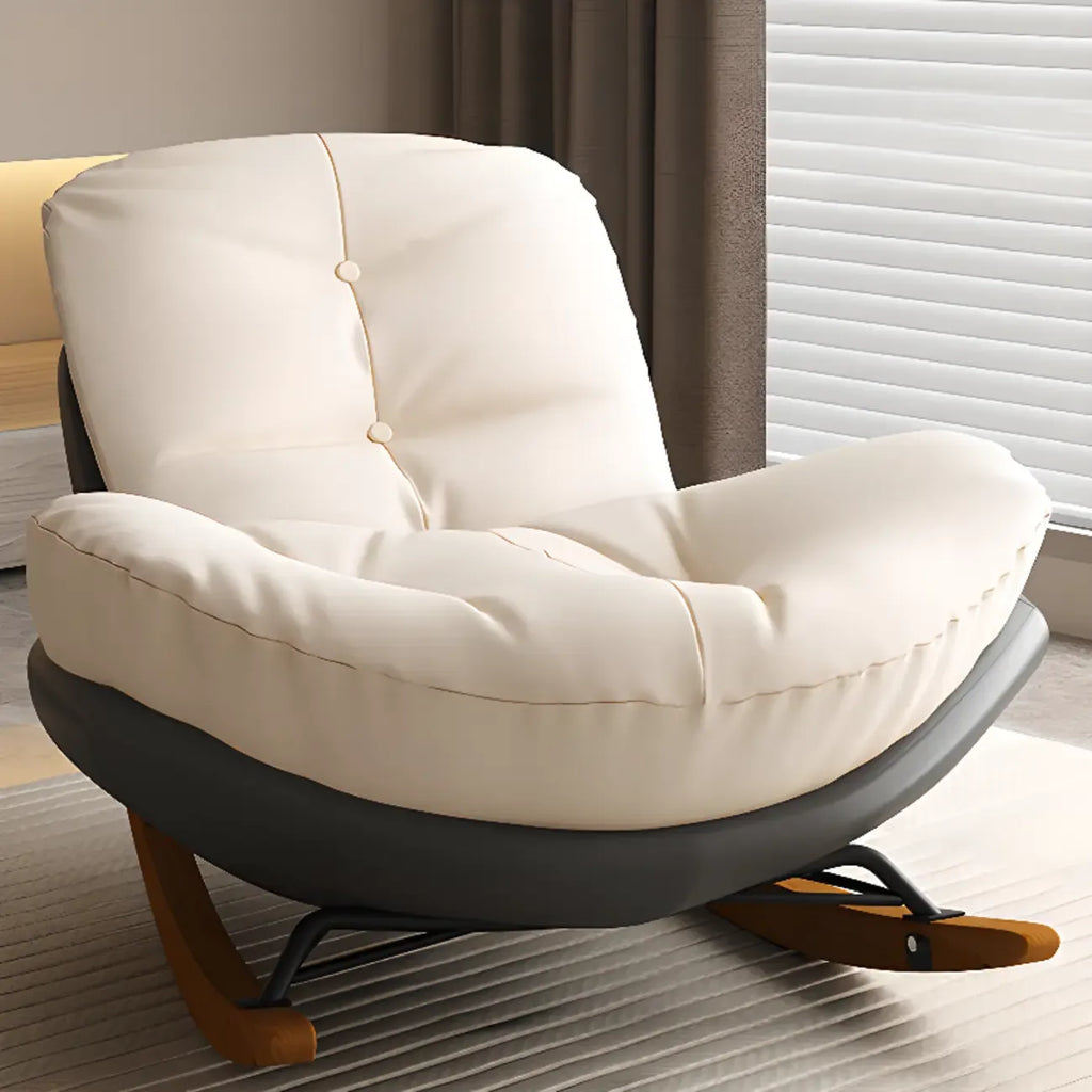 Fauteuil à bascule scandinave rembourré avec ottoman en option