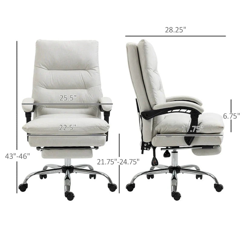 Fauteuil de bureau massant, chauffant et inclinable en microfibre Vinsetto avec vibrations