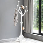 Porte-manteau sur pied en bois d'hévéa à motif de branches d'arbre avec 8 crochets - 24,5 l x 70,87 h