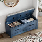 Banc à chaussures avec coussin amovible et rangement dissimulé pour l'entrée et le salon
