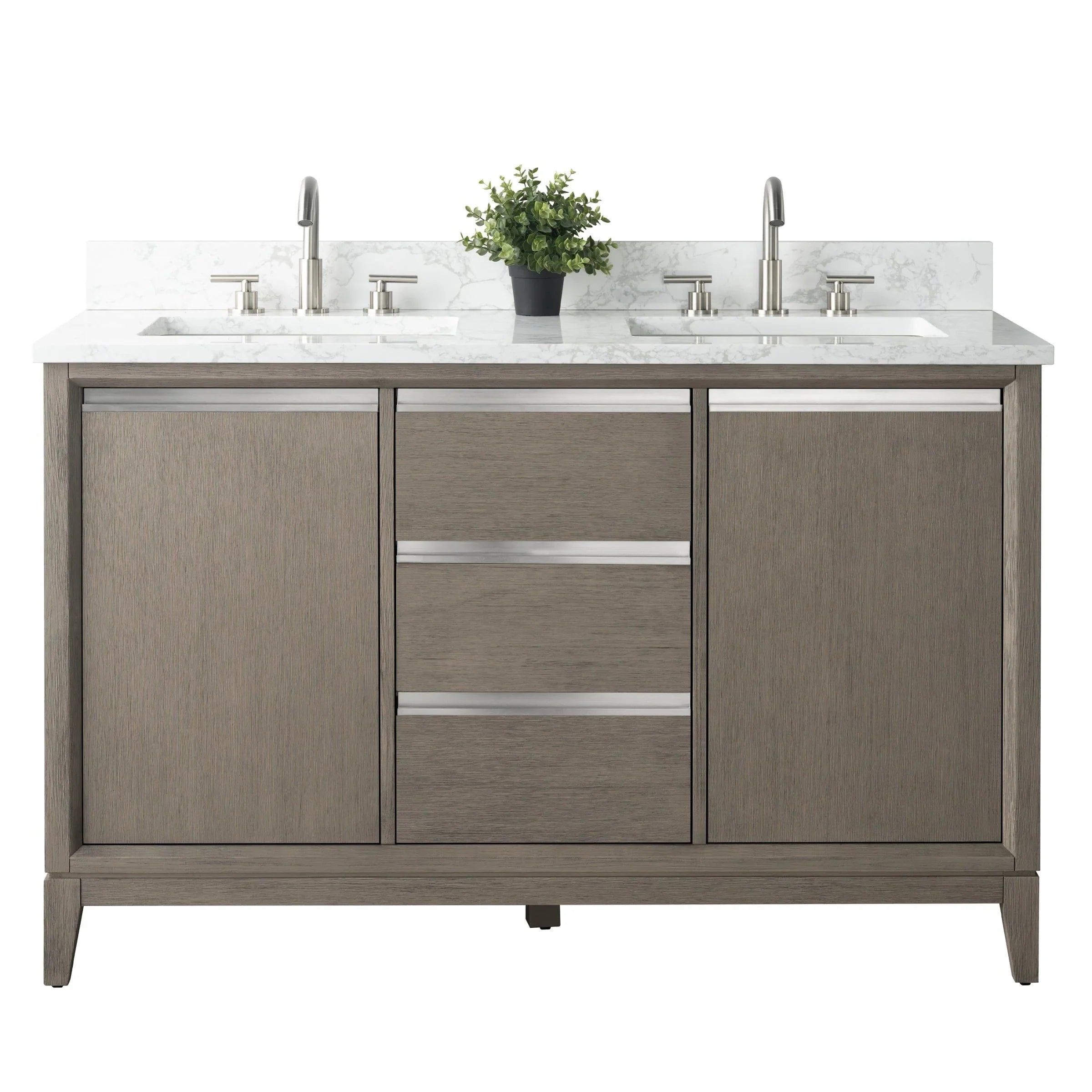 Meuble-lavabo Vanity Art avec évier en céramique et dessus en marbre reconstitué