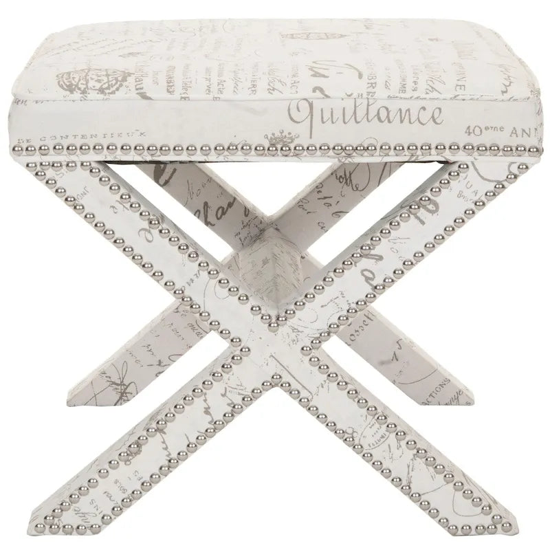 SAFAVIEH Shavonne Ottoman banc en X