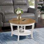 Table basse ronde avec étagère