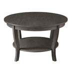 Table basse ronde avec étagère