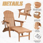 Chaise Adirondack pliante et réglable Vrakae avec ottoman
