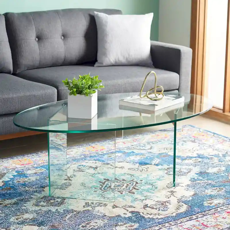 SAFAVIEH Beda Table basse en verre trempé - 47 L x 28 P x 16 H - 47Lx28Px16H