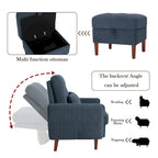 Fauteuil de salon moderne UIXE avec pouf de rangement et dossier réglable