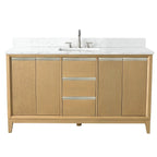 Meuble-lavabo Vanity Art avec évier en céramique et dessus en marbre reconstitué
