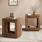Table d'appoint en bois avec rangement, tables de chevet en noyer pour salon, chambre à coucher