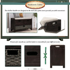 Banc de rangement en bois avec 2 paniers tressés