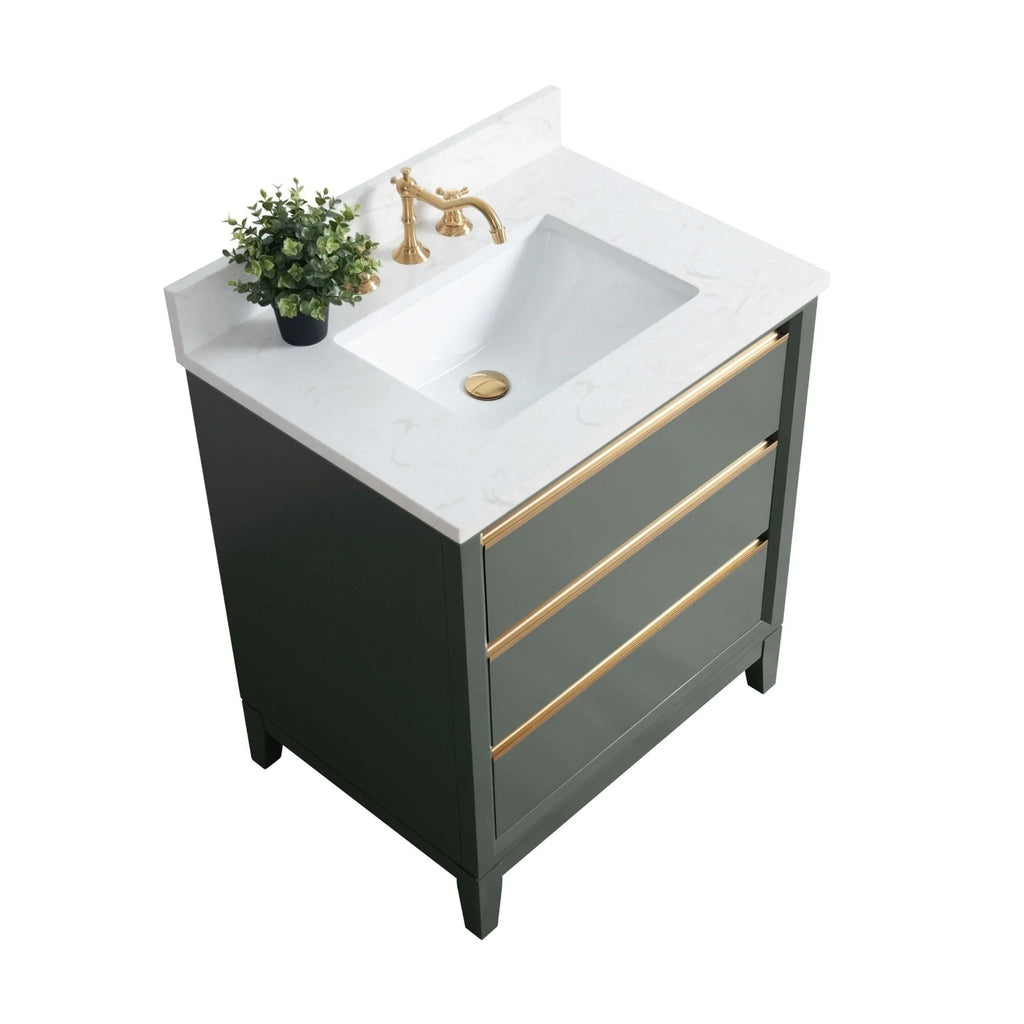 Meuble-lavabo Vanity Art avec évier en céramique et dessus en marbre reconstitué