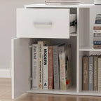 Bureau d'angle réversible blanc pivotant Bureau d'ordinateur