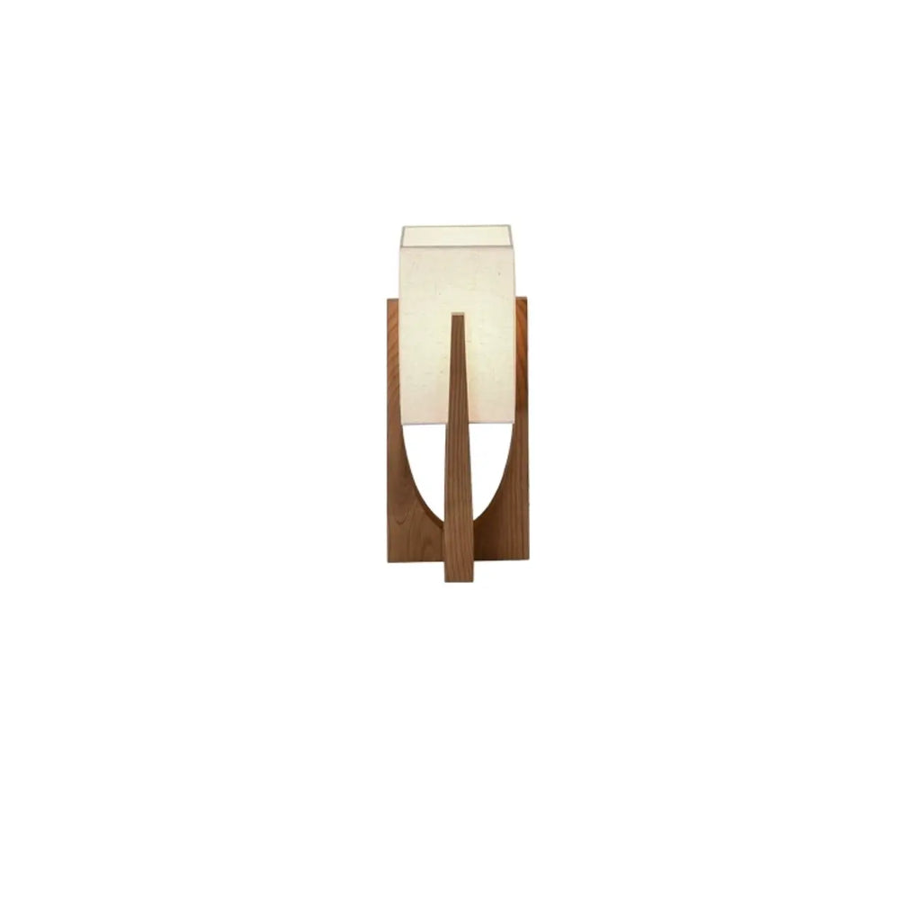 Vintage Wooden Torch LED Floor Lamps with Fabric Shade