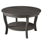 Table basse ronde avec étagère