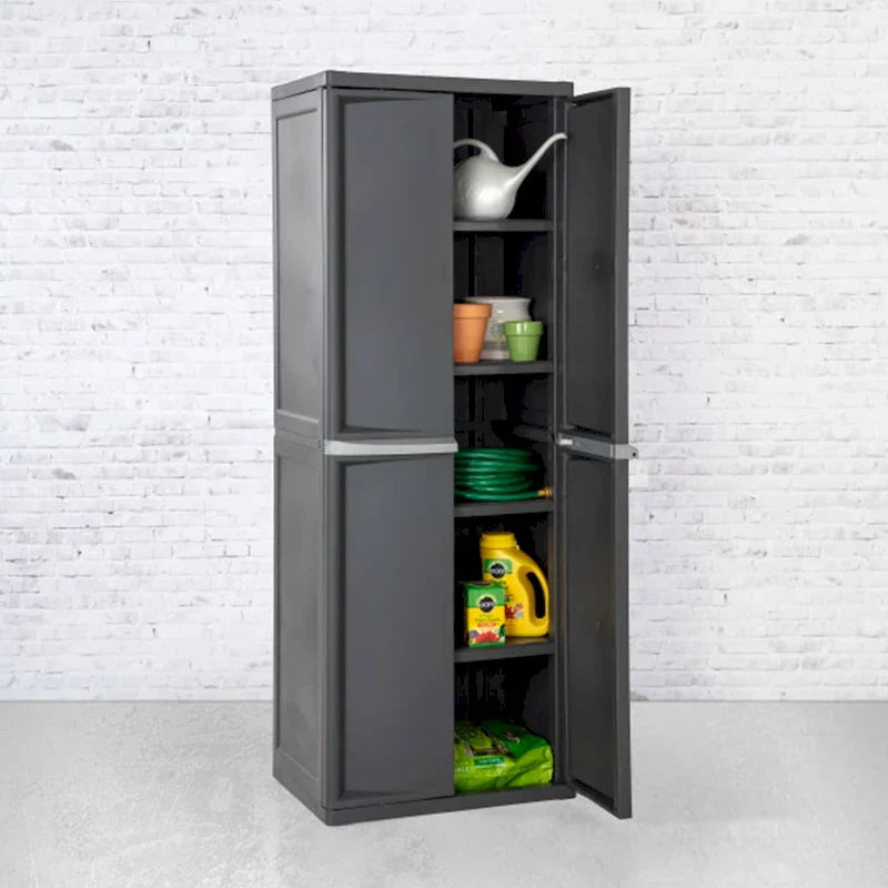 Sterilite Lot de 2 Organiseurs de Rangement à 4 Étagères Réglables pour Garage, Gris - Lot de 2