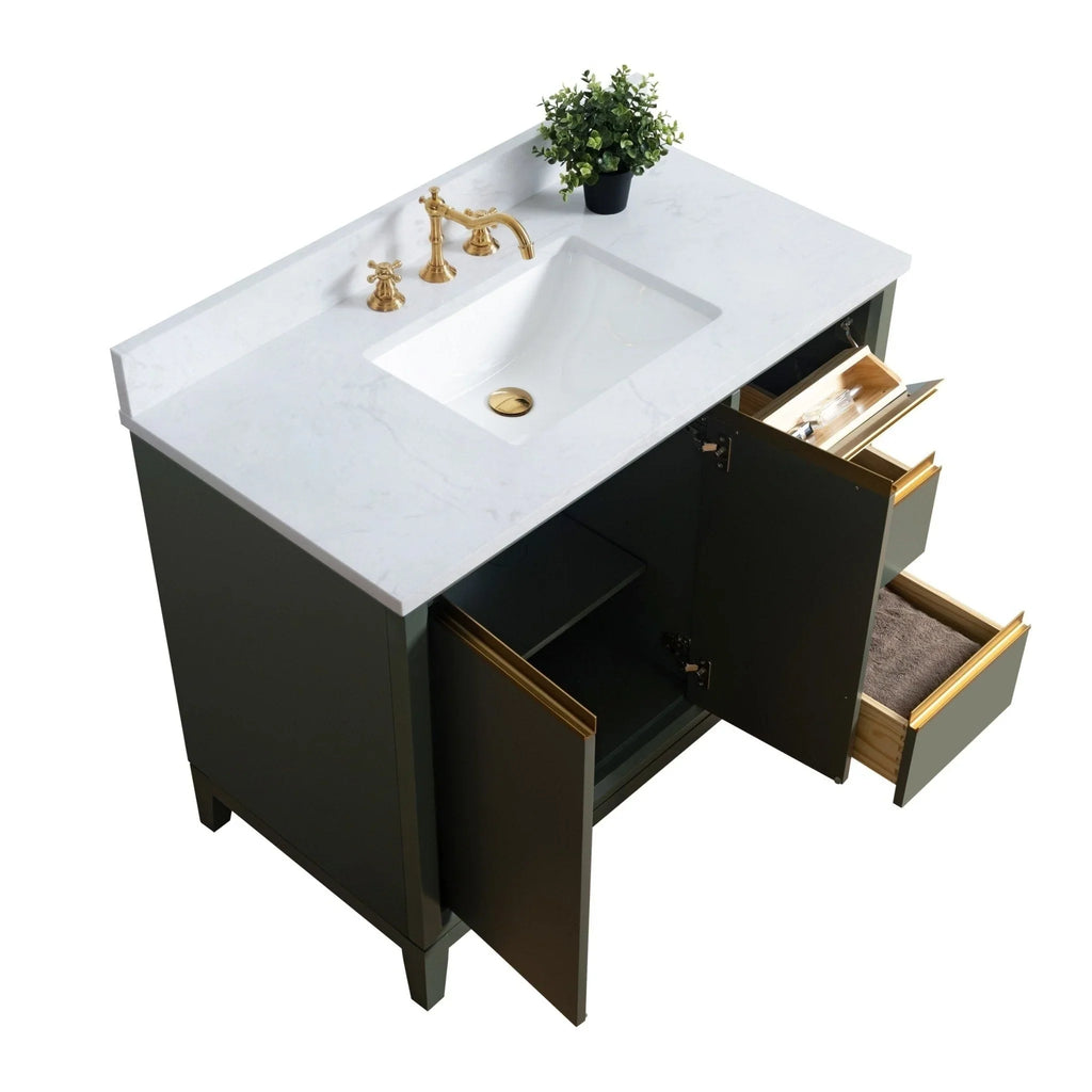 Meuble-lavabo Vanity Art avec évier en céramique et dessus en marbre reconstitué