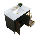 Meuble-lavabo Vanity Art avec évier en céramique et dessus en marbre reconstitué