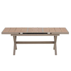 Set da pranzo da esterno allungabile a 7 pezzi con tavolo allungabile e 6 sedie con braccioli