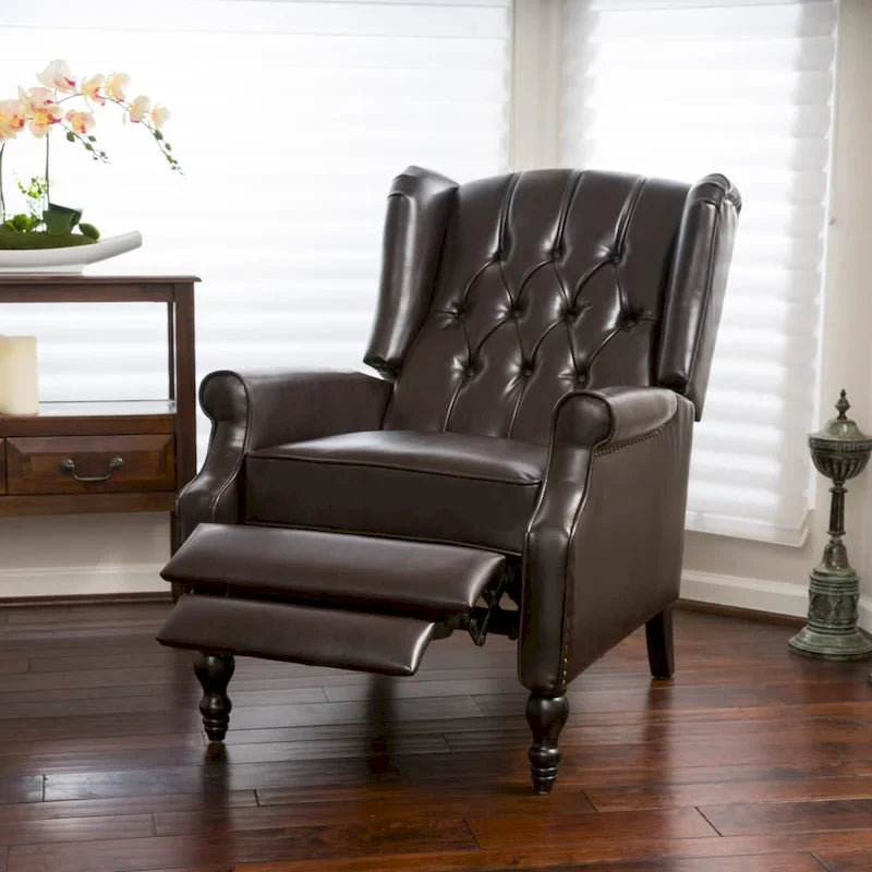 Fauteuil inclinable en cuir reconstitué Walter Brown par Christopher Knight Home