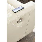 Causeuse inclinable électrique beige Ashley Dahlmoore Signature Design avec console – 76 L x 42 P x 40 H