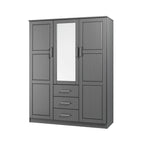 Palace Imports Armadio a 3 ante Cosmo 100% legno massello con ante in legno massello o a specchio