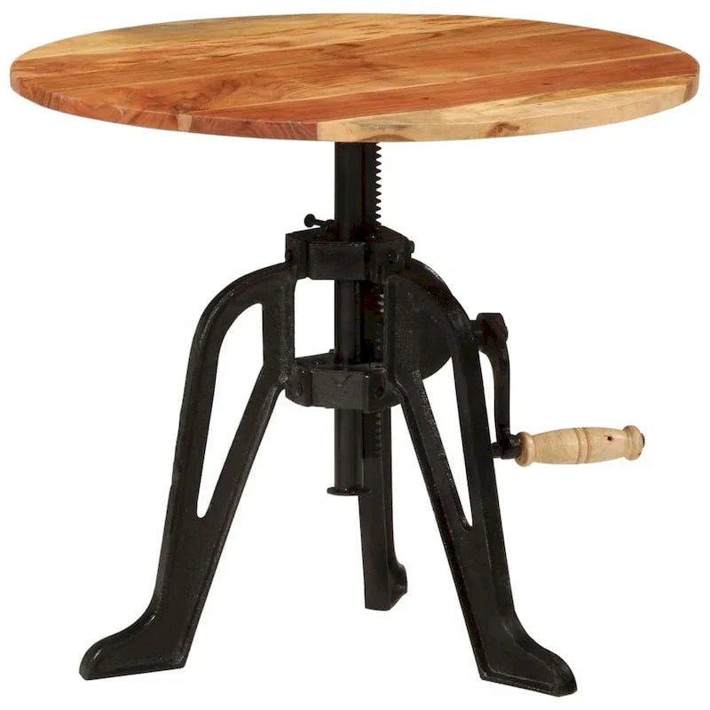 vidaXL Table d'appoint Table basse ronde Bout de canapé Bois massif et fonte