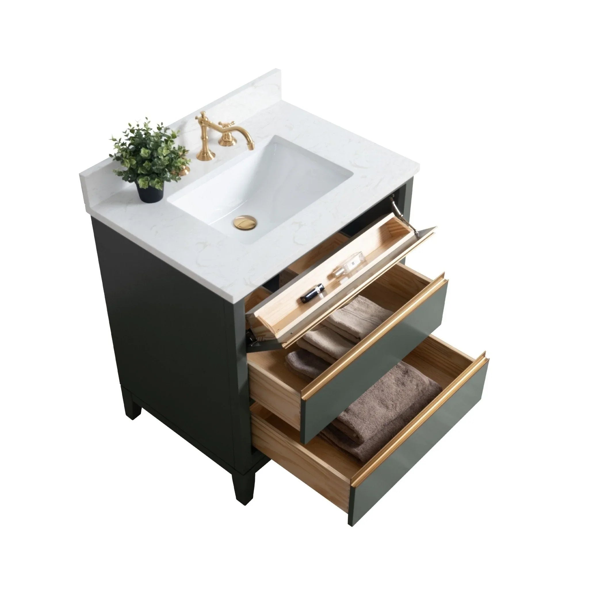 Meuble-lavabo Vanity Art avec évier en céramique et dessus en marbre reconstitué