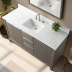 Meuble-lavabo Vanity Art avec évier en céramique et dessus en marbre reconstitué