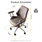 Chaise de bureau ergonomique en suède avec support lombaire