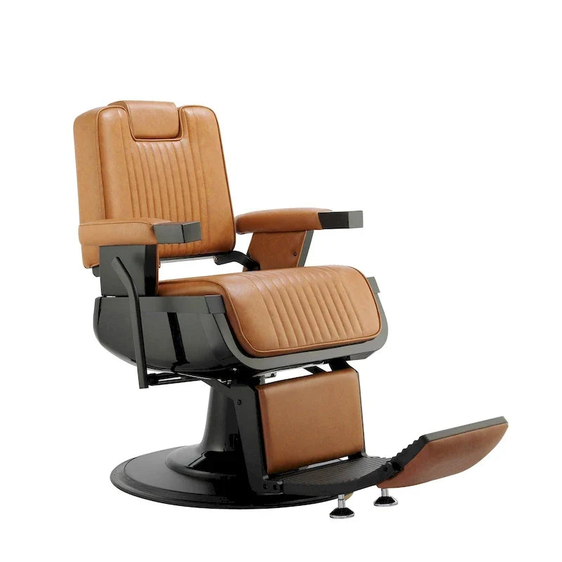 Fauteuil de barbier inclinable robuste SHERMAN, Camel