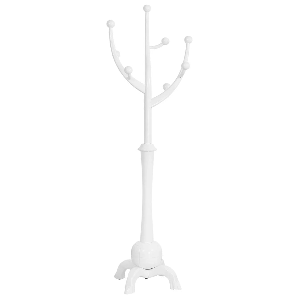 Porte-manteau sur pied en bois d'hévéa à motif de branches d'arbre avec 8 crochets - 24,5 l x 70,87 h