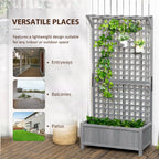 Jardinière en bois avec treillis, Carré potager surélevé pour plantes grimpantes avec trous de drainage et toit