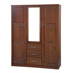 Palace Imports Armadio a 3 ante Cosmo 100% legno massello con ante in legno massello o a specchio