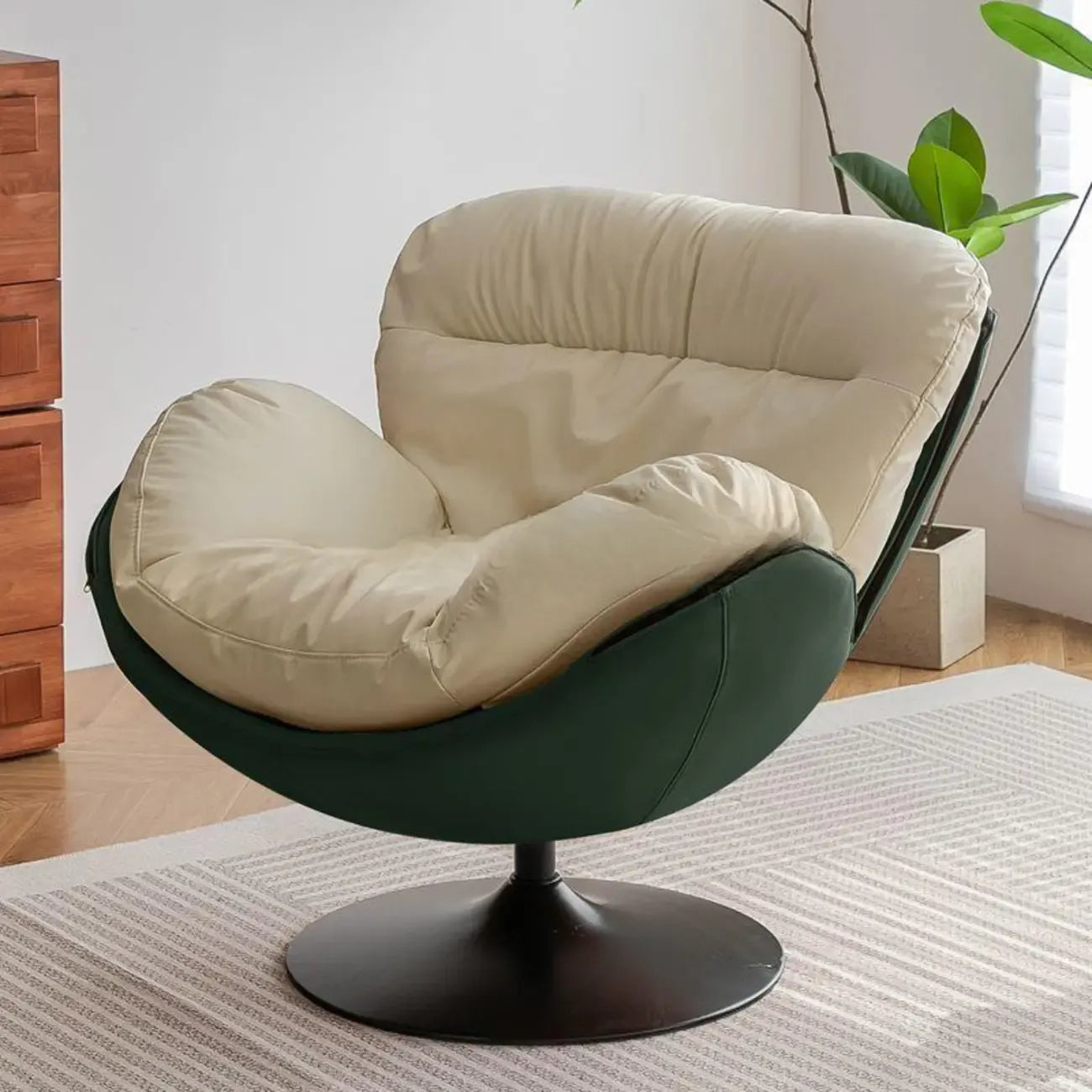 Fauteuil pivotant en cuir, moderne, simple et résistant aux chats