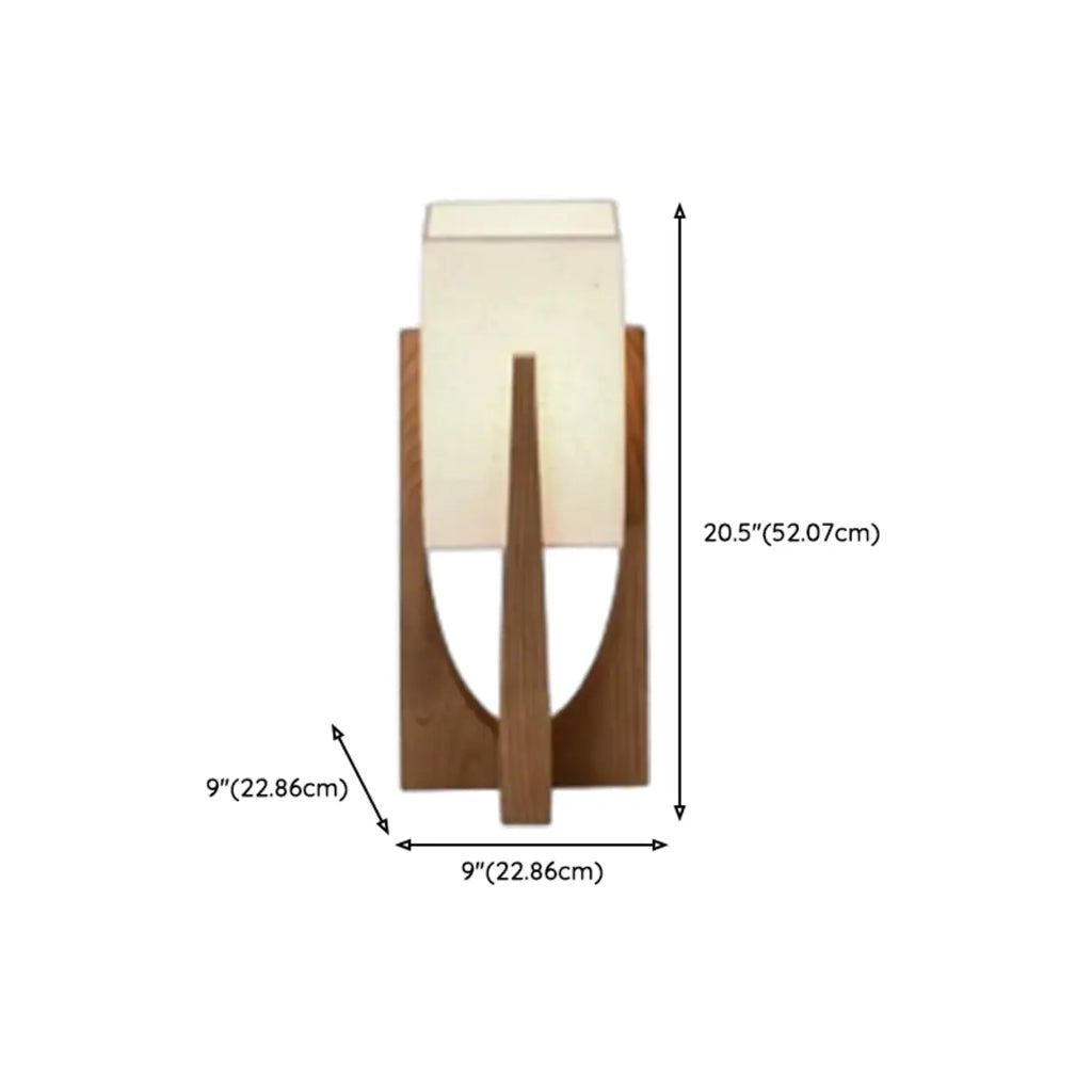 Vintage Wooden Torch LED Floor Lamps with Fabric Shade