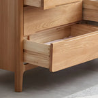 Commode double traditionnelle en bois de chêne naturel pour chambre à coucher