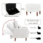 Fauteuil de salon moderne UIXE avec pouf de rangement et dossier réglable